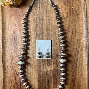 Navajo Handmade Sterling Silver Graduated Jumbo Pearls