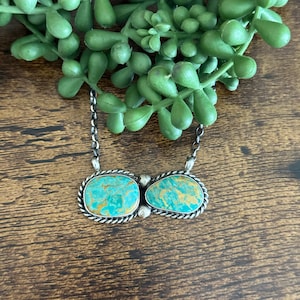 Augustine Largo Kingman Turquoise en sterlingzilveren ketting