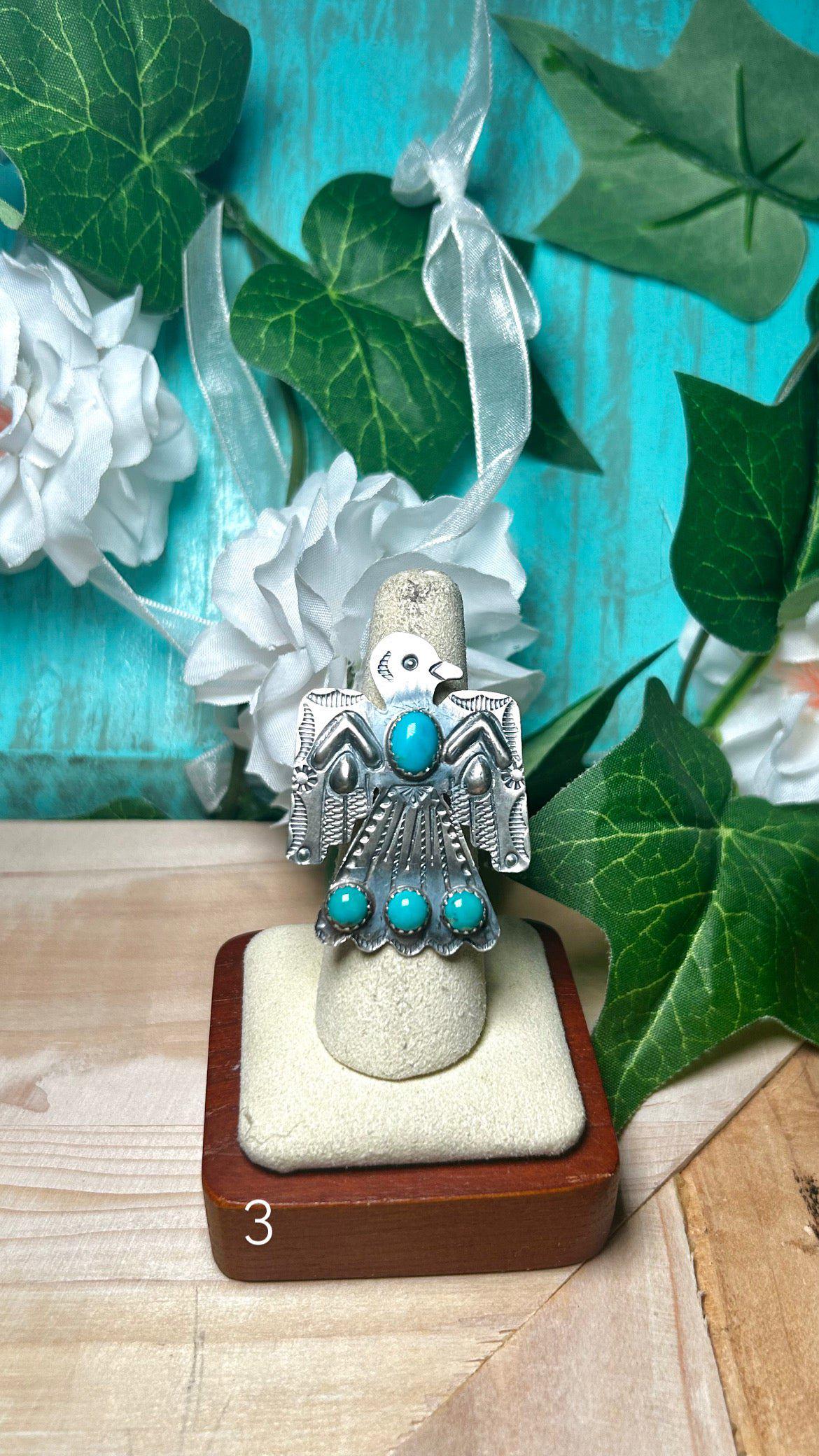 Tim Yazzie Kingman Turquoise & Sterling Silver Adjustable Ring - Etsy Tim Yazzie Kingman Turquoise & Sterling Silver Adjustable Ring - Etsy
