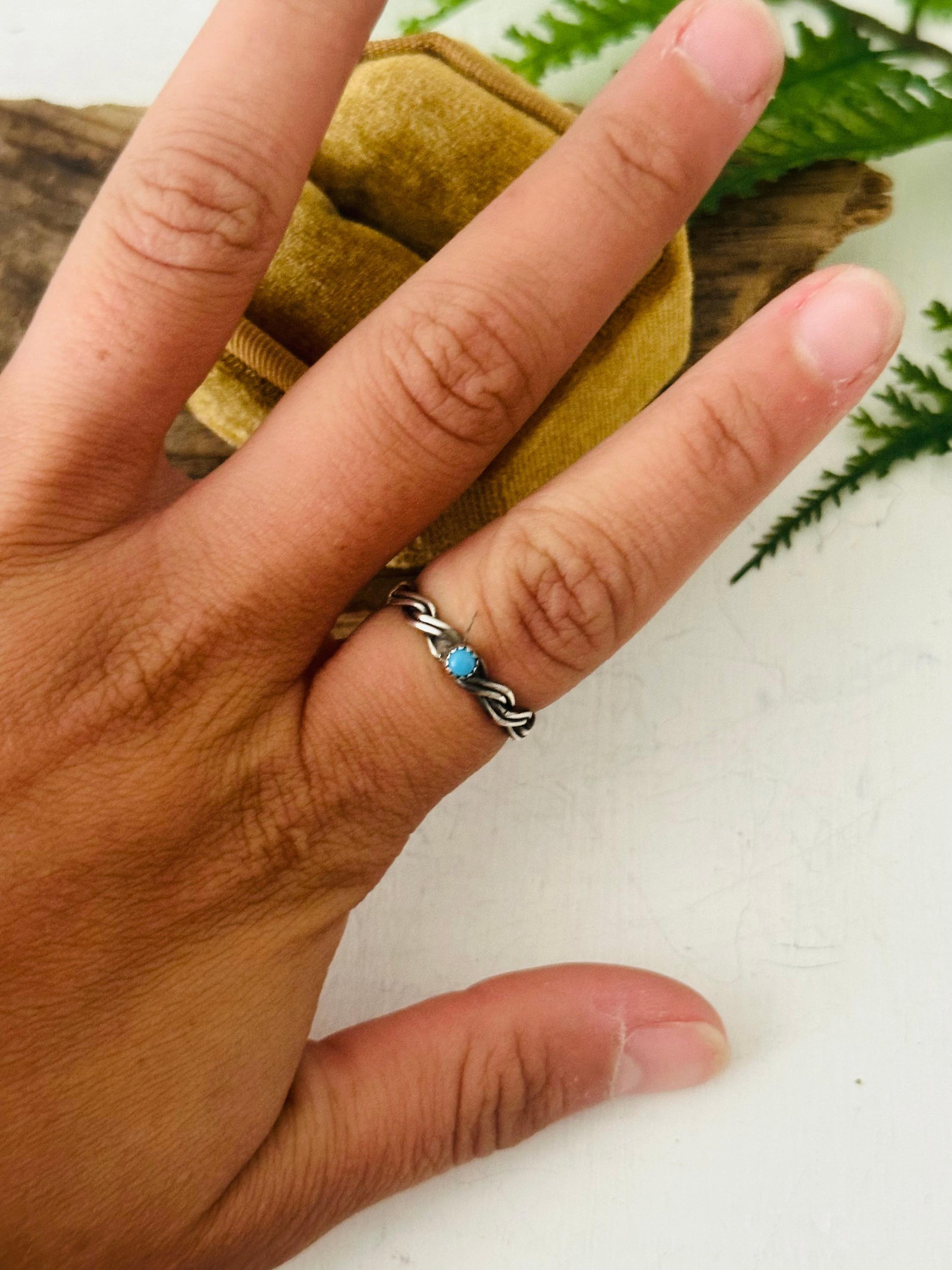 Navajo Made Kingman Turquoise & Sterling Silver Ring - Etsy
