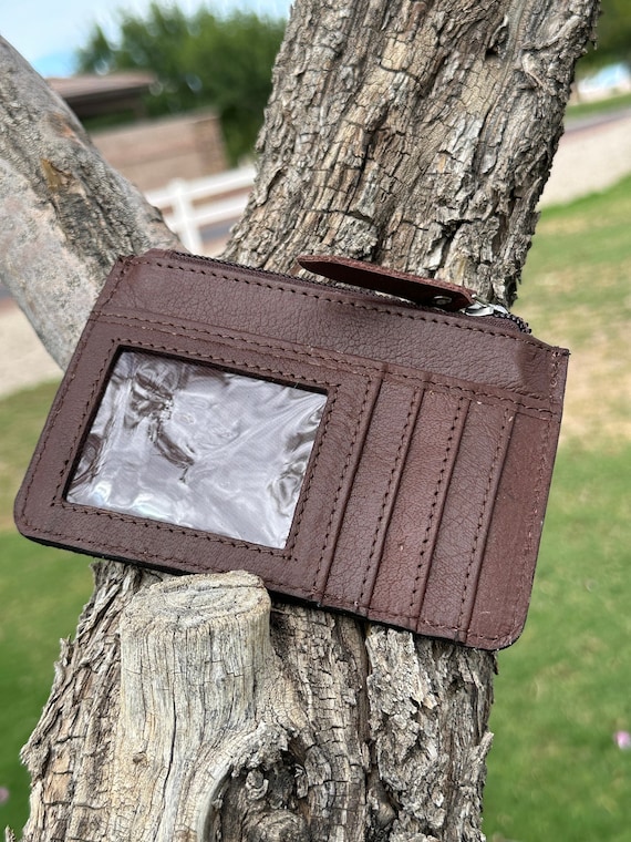 Genuine Tooled Leather Coin Bag & Card Holder - image 4
