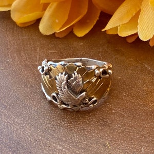 Navajo Made Sterling Silver Men’s Eagle Ring Size 8