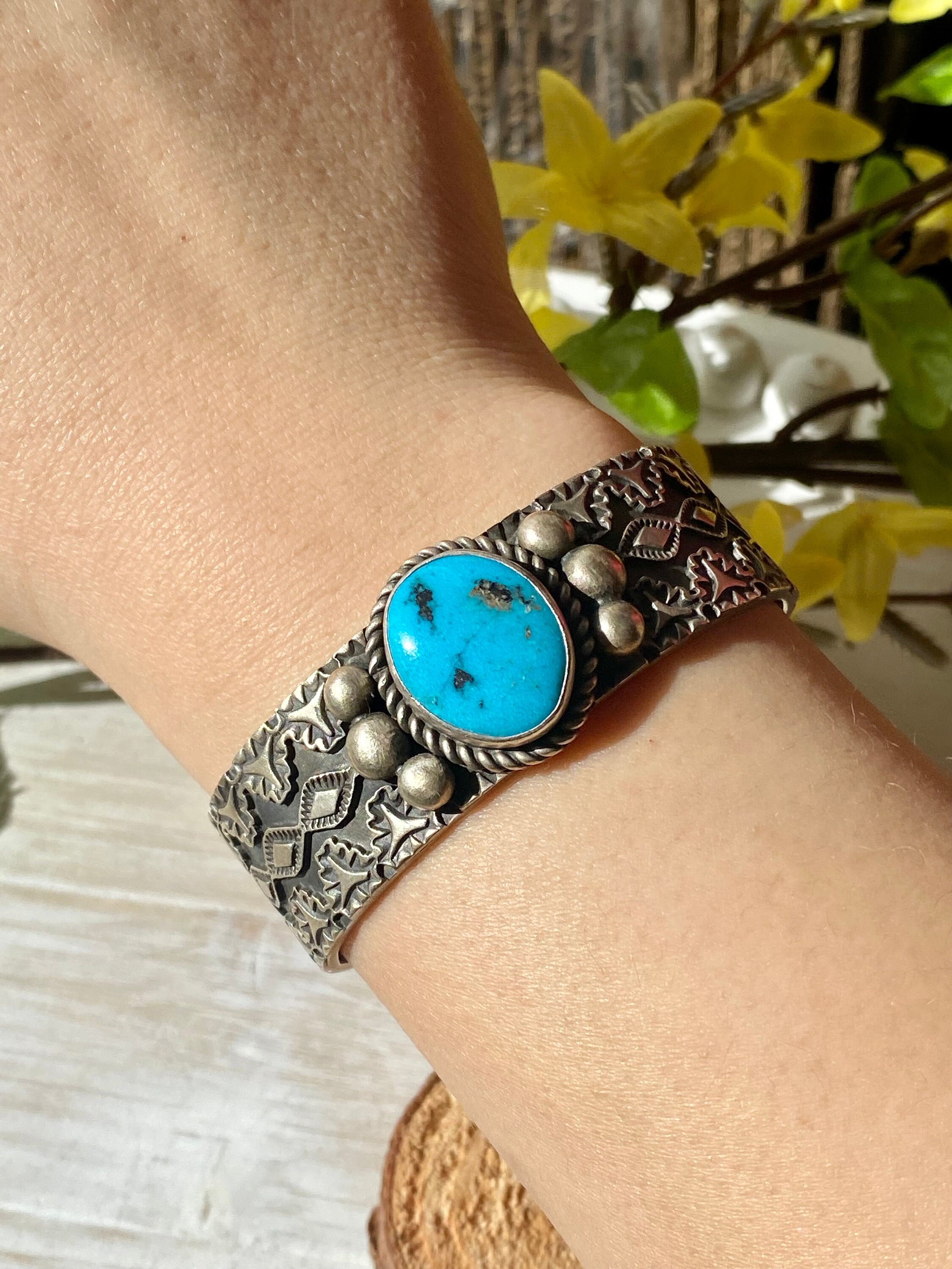 Vintage Kevin Ramone Kingman Turquoise & Sterling Silver
