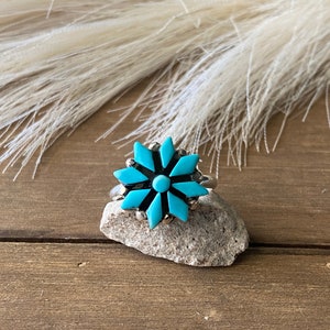 Navajo Made Sterling Silver Cluster Ring