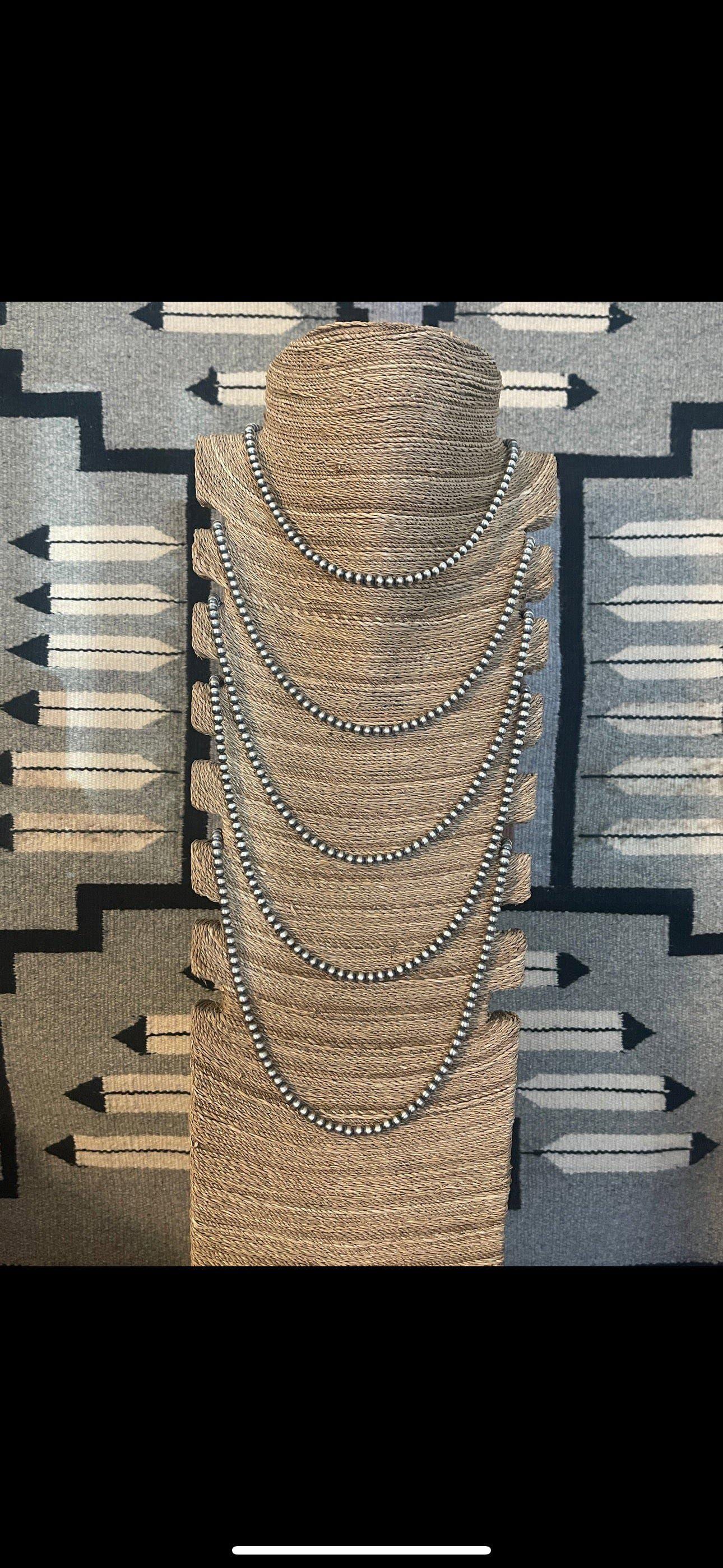 Navajo Sterling Silver 5 mm 18 inch Pearl Necklace