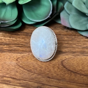 Reda Galvan Moon Stone & Sterling Silver Ring Size 7.5