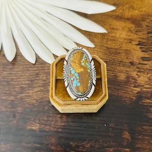 Navajo Number 8 Turquoise & Sterling Silver Ring Size 7