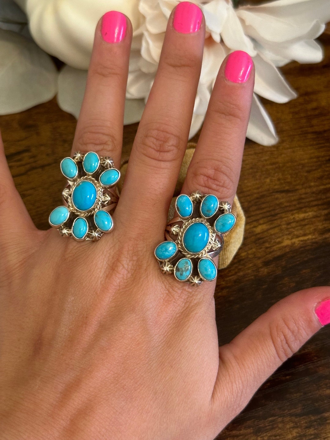 Navajo Made Kingman Turquoise & Sterling Silver Ring - Etsy