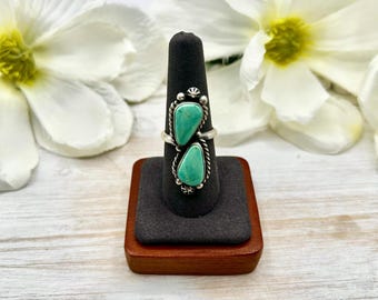 Eugene Belore Kingman Turquoise & Sterling Silver Adjustable Ring