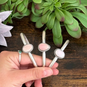 Navajo Made Pink Conch & Sterling Silver Cuff Bracelet