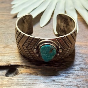 ナバホ族 Lester James レスタージェームス ターコイズバングル