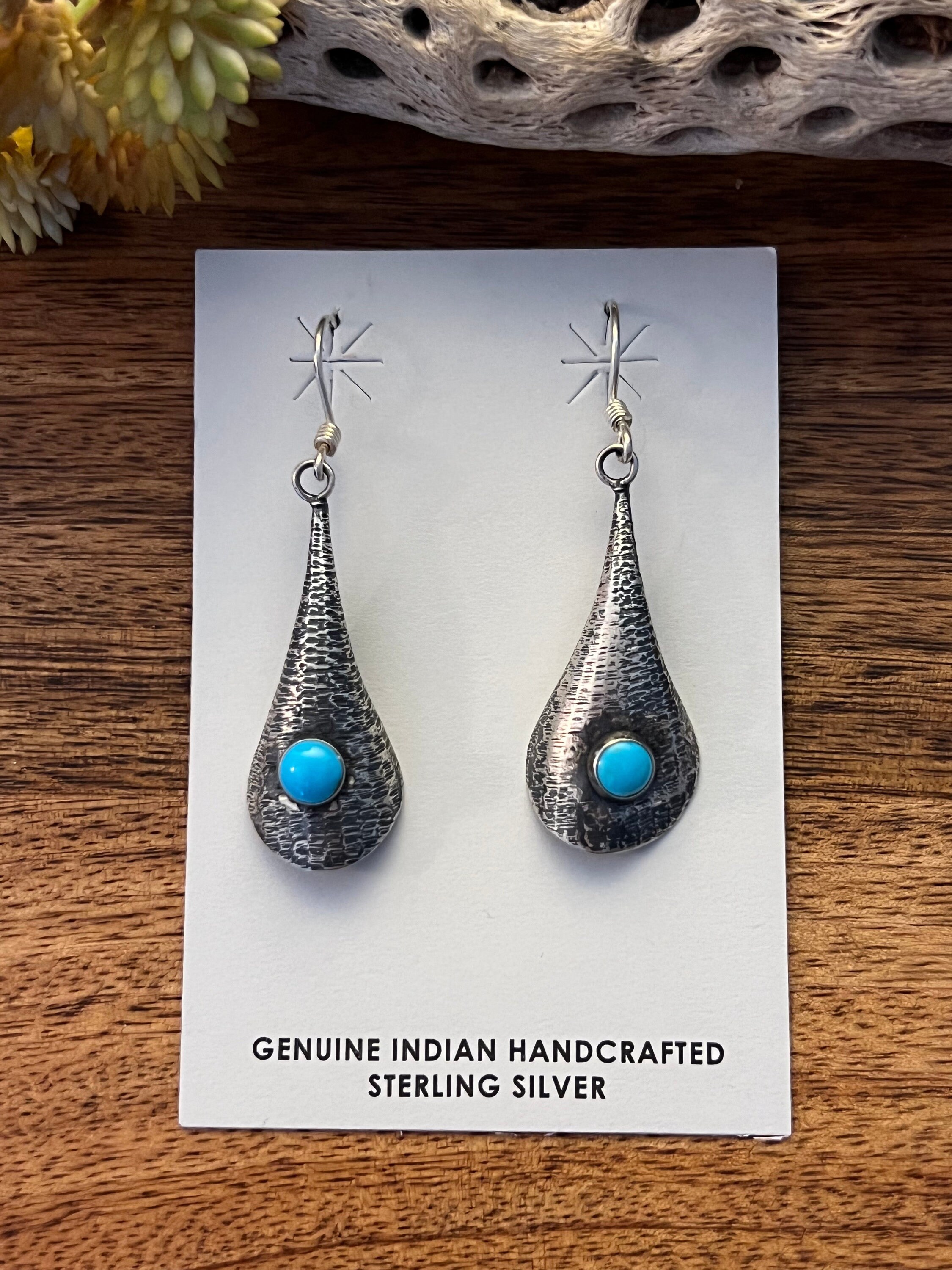 Buy Harold Joe Turquoise Sterling Silver Dangle Earrings Online