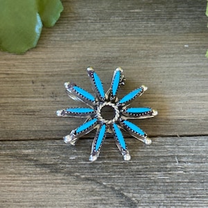Zuni Made Turquoise & Sterling Silver Pin/Pendant