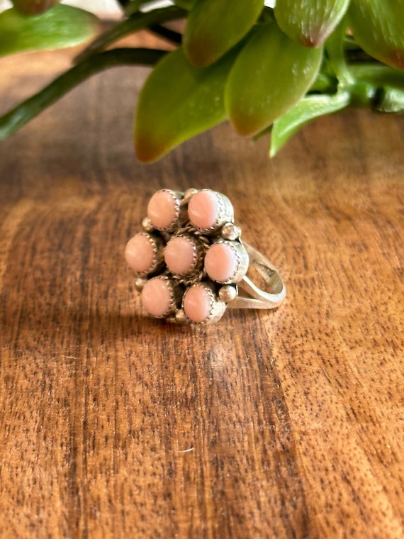 Maxine Ramirez Pink Conch & Sterling Silver Clust… - image 4
