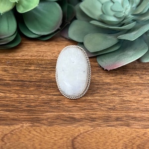 Reda Galvan Moon Stone & Sterling Silver Ring Size 8.25