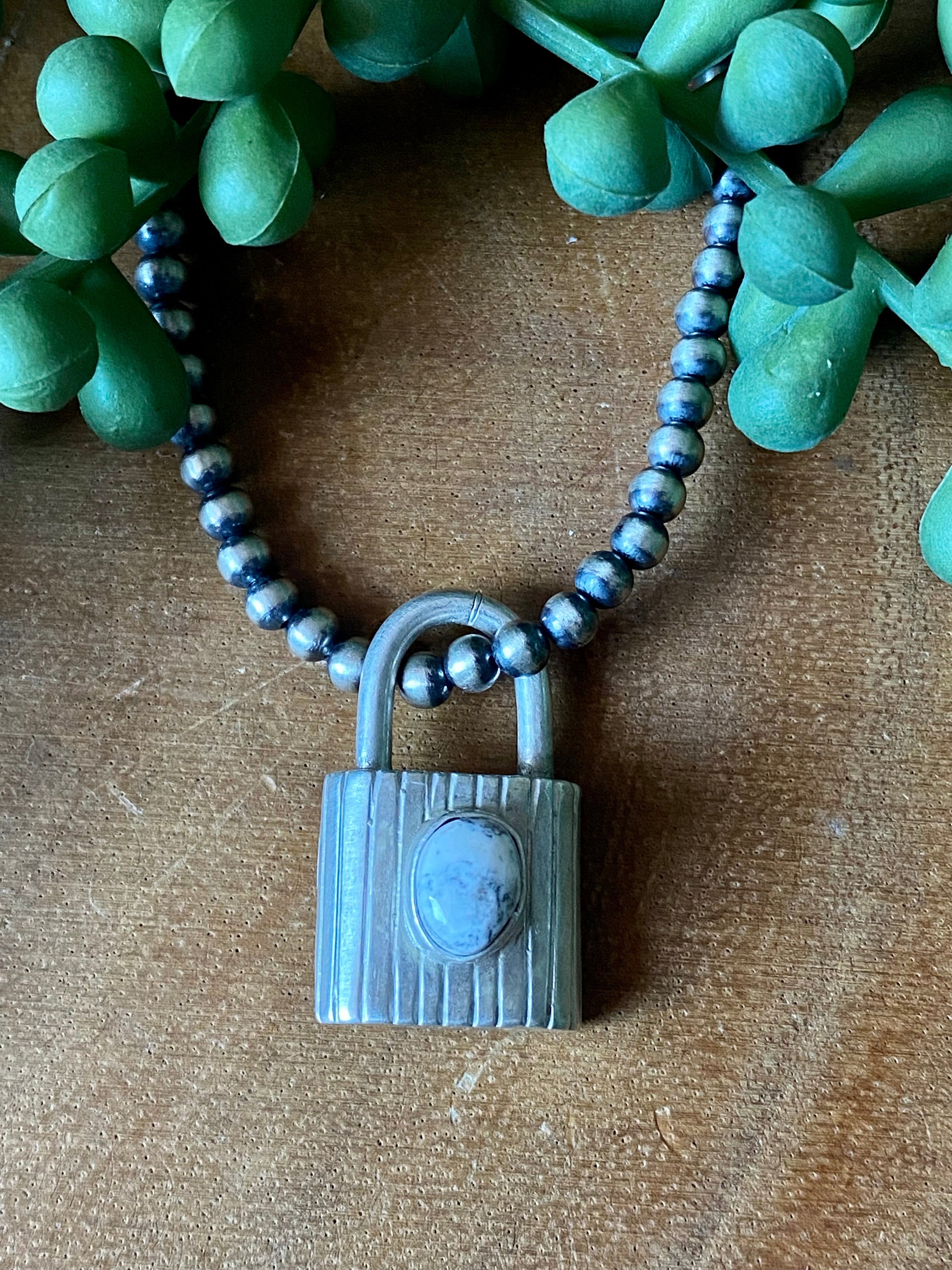 Collier Vintage Argent 925 Avec Turquoise – Lee Thompson Style Navajo, Origine USA
