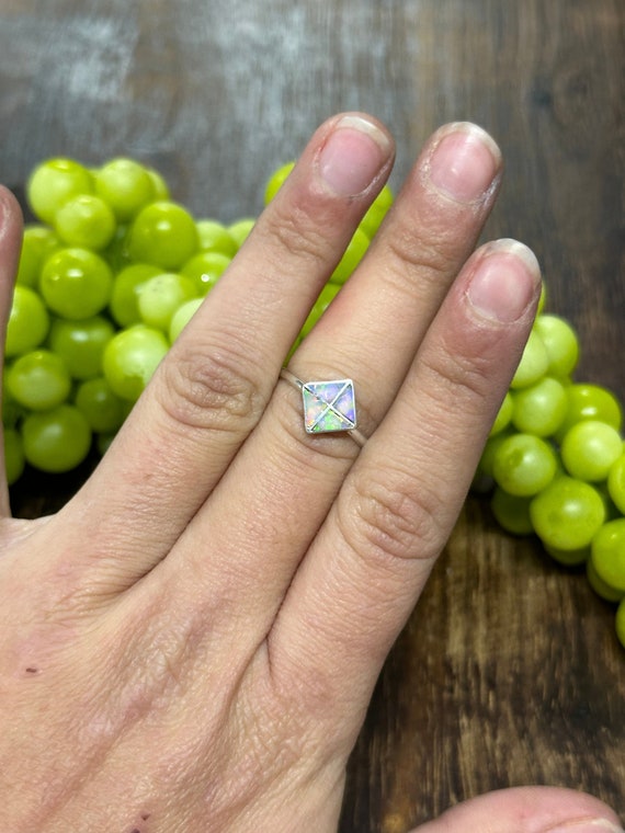 Zuni Made Opal & Sterling Silver Ring - image 2