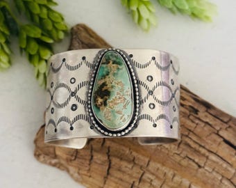 Vintage Old Pawn NATIVE AMERICAN Navajo Oval Royston Turquoise Sterling ...