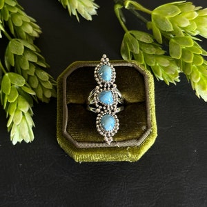 Southwest Handmade Golden Hills Turquoise & Sterling Silver Ring Size 7