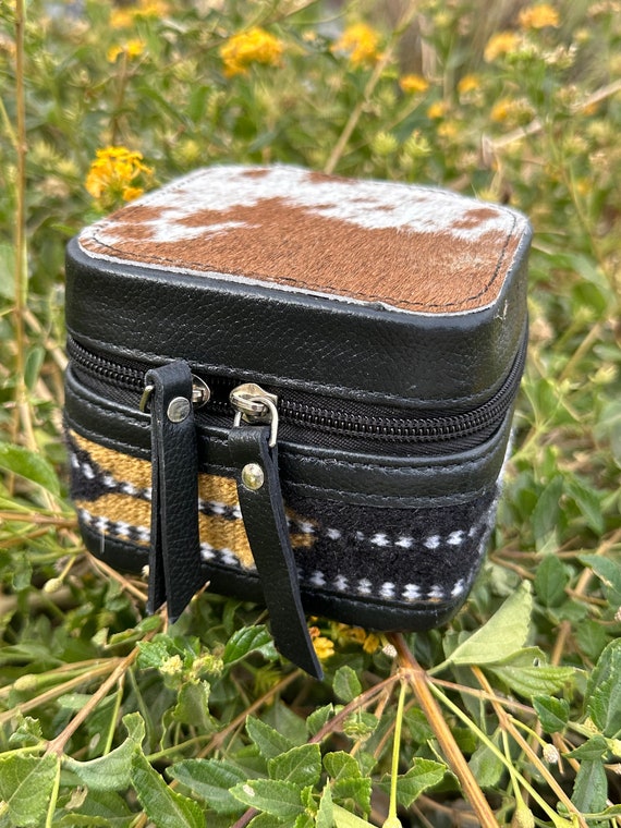 Genuine Leather Cowhide & Saddle Bag Jewelry Box - image 3