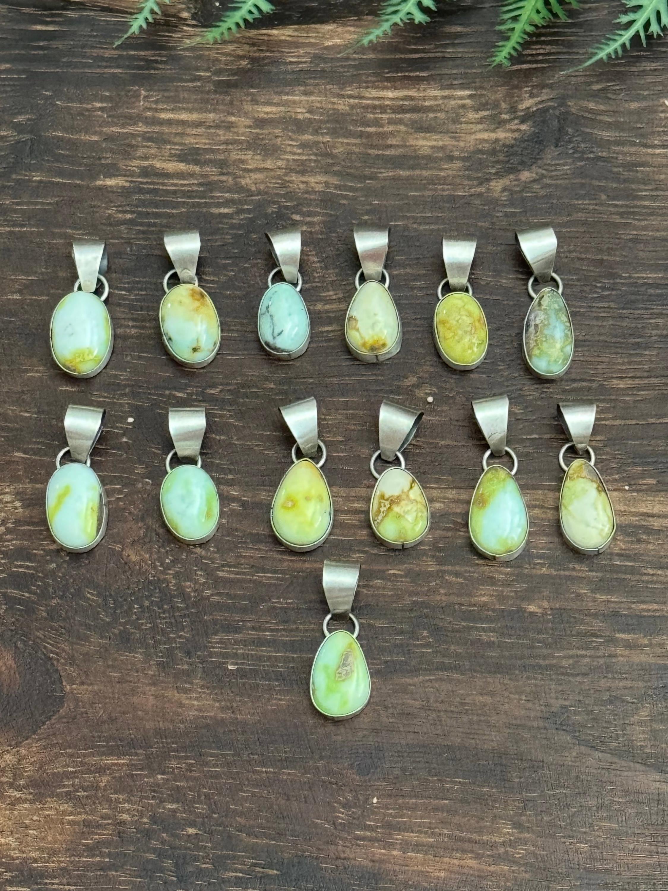 Navajo Made Palomino Variscite & Sterling Silver Pendant