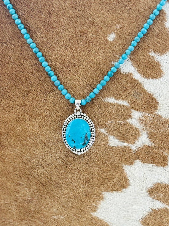 Southwest Handmade Blue Ridge Turquoise & Sterlin… - image 2