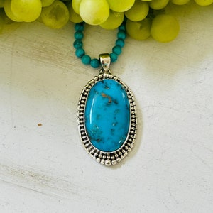 Southwest handgemaakte Blue Ridge Turquoise en sterlingzilveren hanger