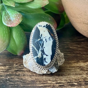 Reda Galvan White Buffalo & Sterling Silver Ring Size 6
