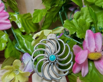 Navajo Made Kingman Turquoise & Sterling Silver Adjustable Ring