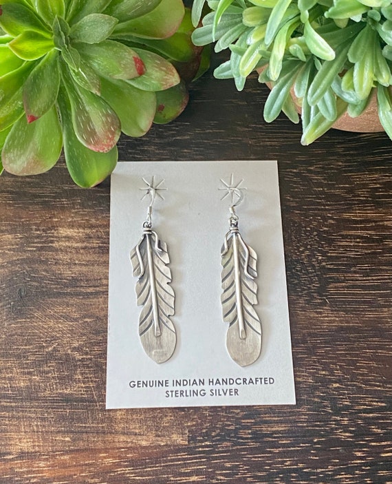 Navajo feather best sale earrings
