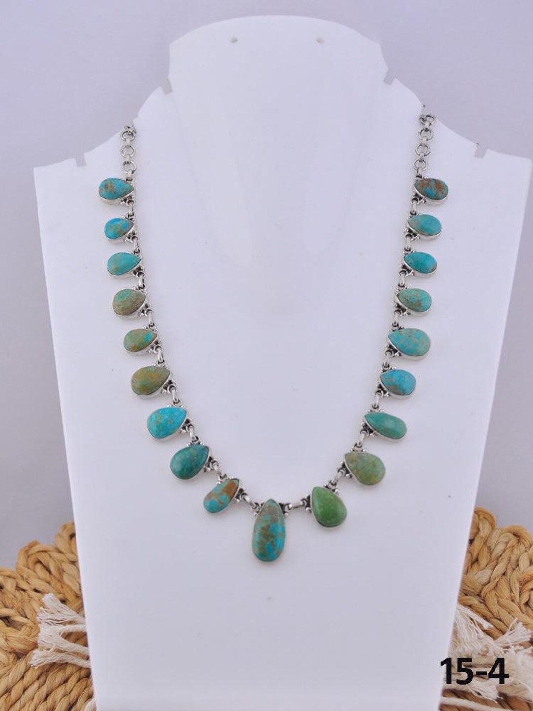 Southwest Handmade Kingman Turquoise & Sterling Silver Necklace - Etsy UK