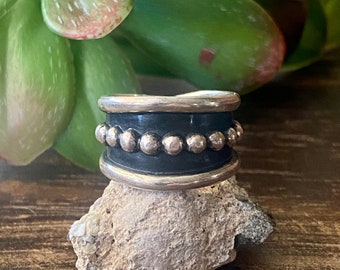 Native American Navajo Tom Hawk Sterling Silver Cuff