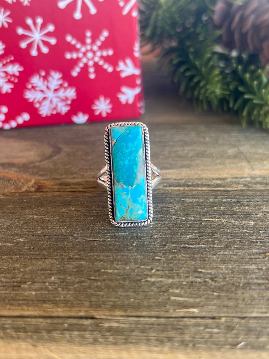 Southwest Made Mohave Kingman Turquoise & Sterling Silver Ring Size 5. ...