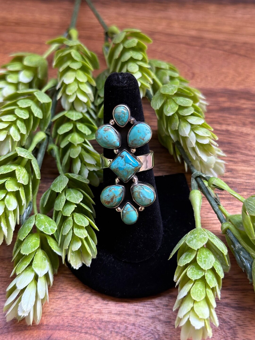 Southwest Handmade Kingman Turquoise & Sterling Silver Adjustable ...
