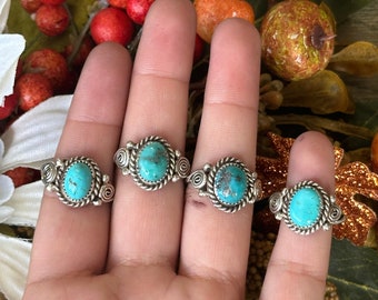Navajo Made Kingman Turquoise & Sterling Silver Ring - Etsy