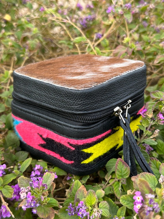 Genuine Leather Cowhide & Saddle Bag Jewelry Box - image 3