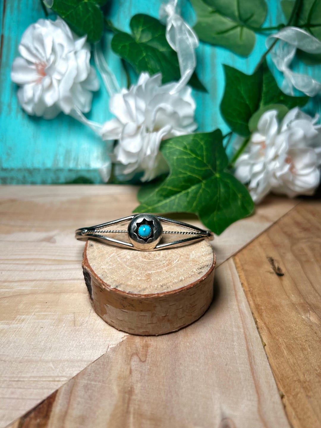Navajo Kingman Turquoise & Sterling Silver Cuff Bracelet - Etsy