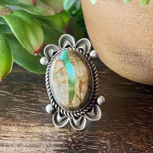 Alex Sanchez Ribbon Royston Turquoise & Sterling Silver Adjustable Ring