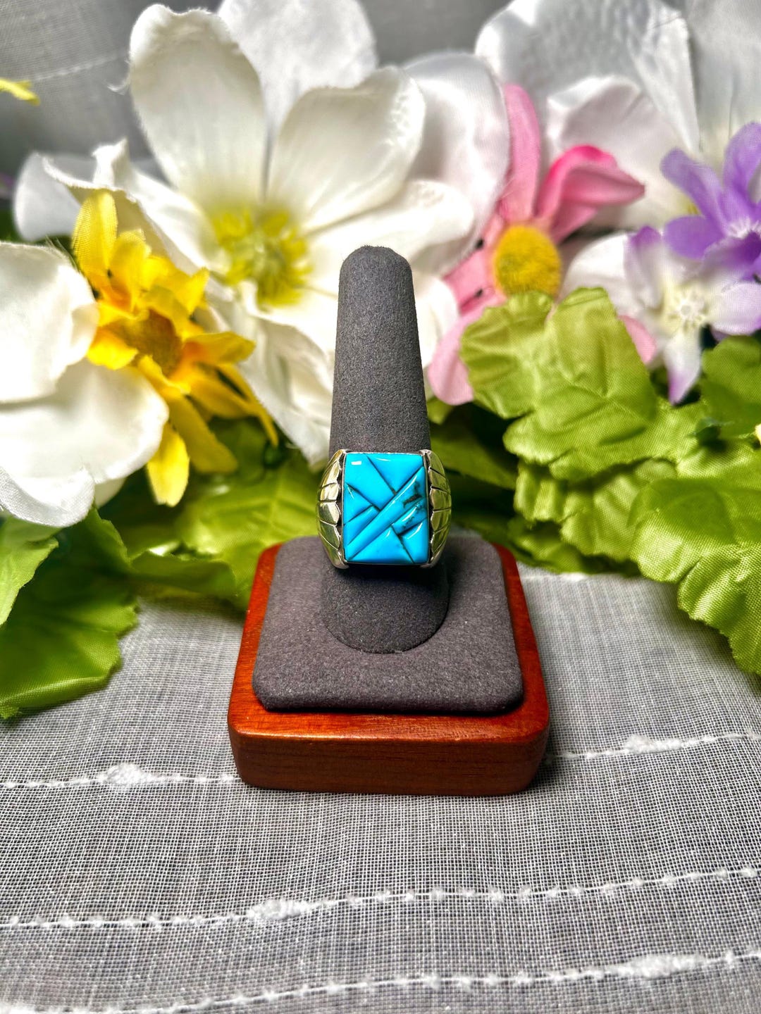 Navajo Made Kingman Turquoise & Sterling Silver Ring Size 10 - Etsy