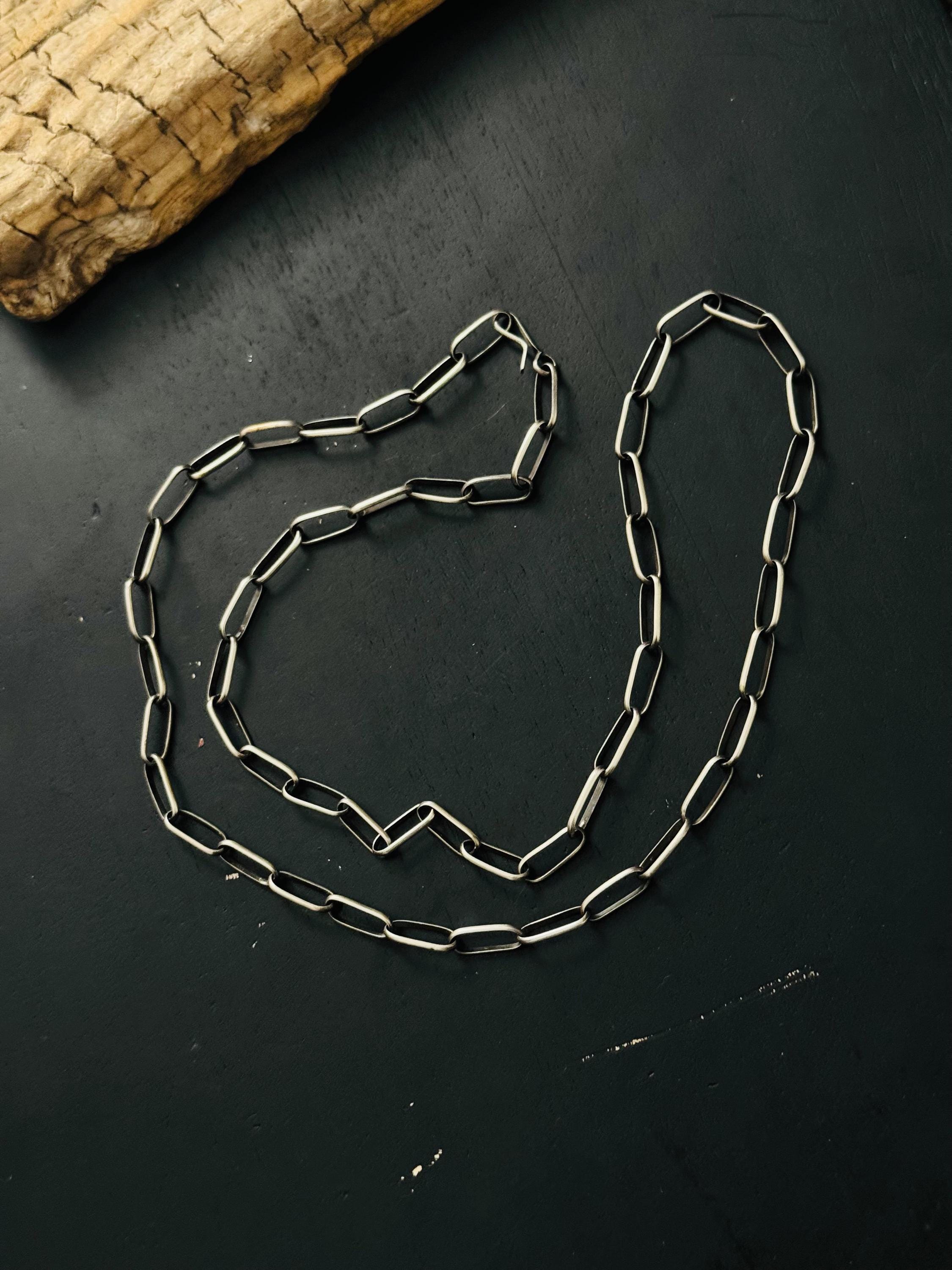 Navajo Made Sterling Silver Paperclip Chain Necklace - Etsy