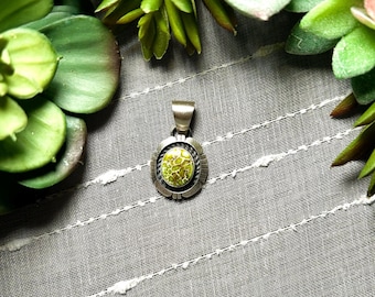 Colgante de turquesa de las montañas Sonoras y plata de ley, hecho por los navajos.