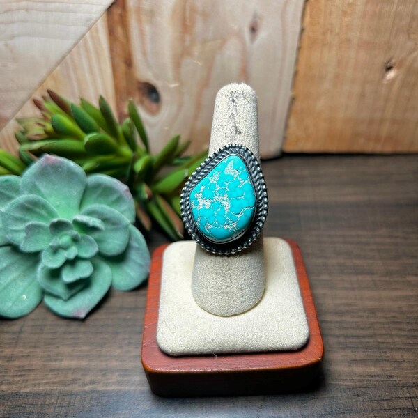 Antionette Martinez Royston Turquoise en sterlingzilveren ringmaat 7,25"