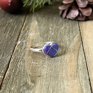 Zuni Made Purple Opal (Man Made) & Sterling Silver Ring