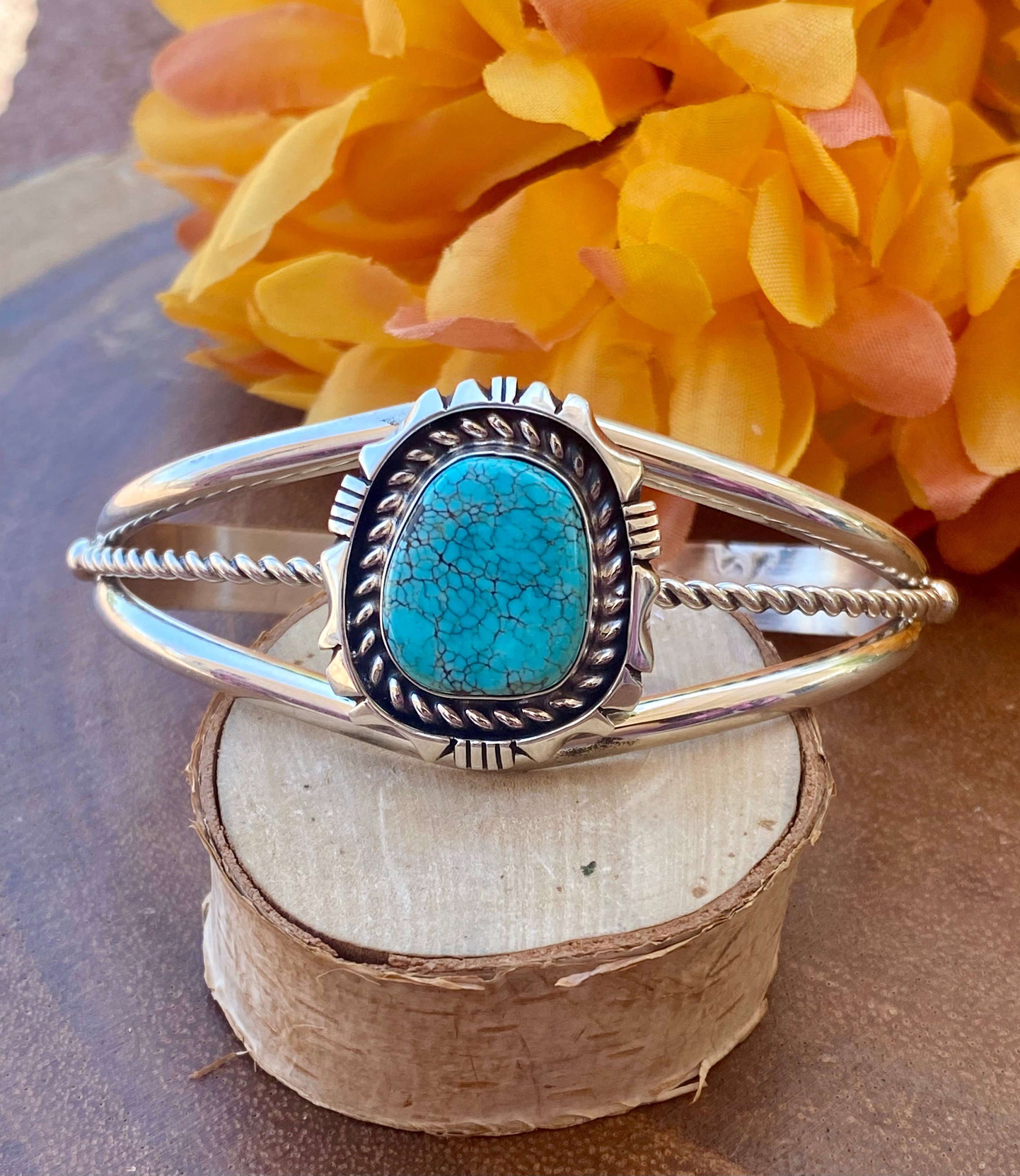 Buy Eddie Secatero Hubei Turquoise Sterling Silver Cuff Bracelet