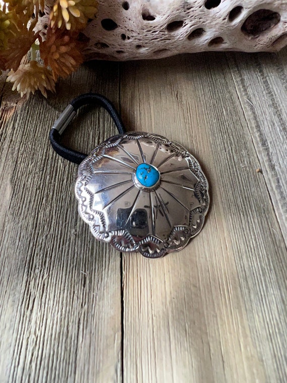 Navajo Made Kingman Turquoise & Sterling Silver P… - image 3