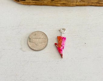 Navajo Made Mohave Turquoise & Sterling Silver Lightning Bolt Charms