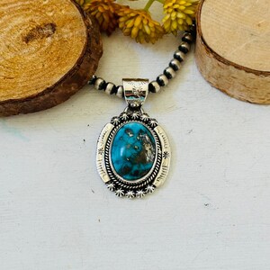 Southwest handgemaakte Blue Ridge Turquoise en sterlingzilveren hanger