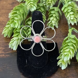 Navajo Made Pink Conch & Sterling Silver Ring