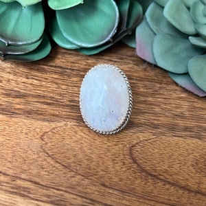 Reda Galvan Moon Stone & Sterling Silver Ring Size 7