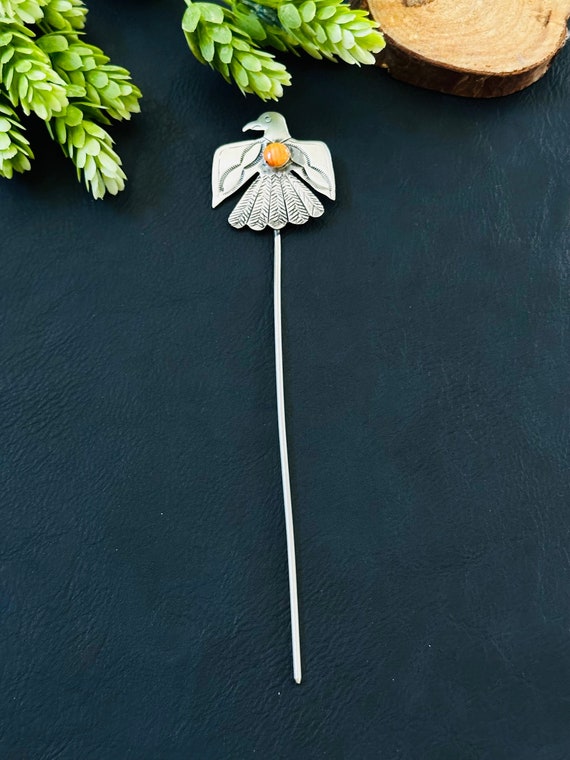 Native Spiny Oyster  Hair Pin Handmade Purple Spiny Oyster Hair Pin | Calli Co Silver  main image 4
